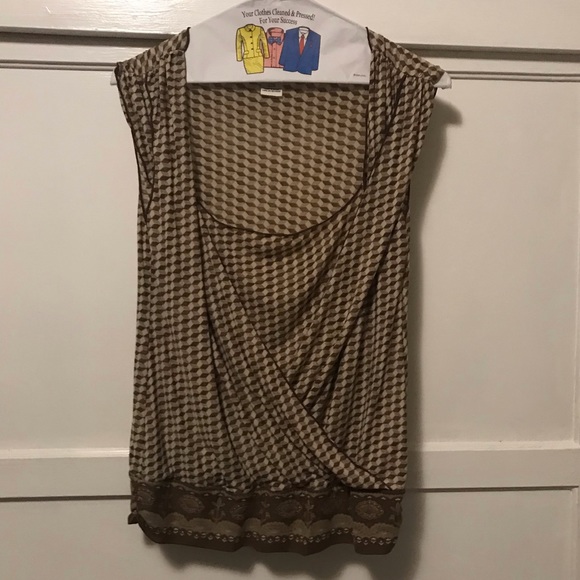 Studio M Brown and Cream Top Medium - Picture 3 of 6